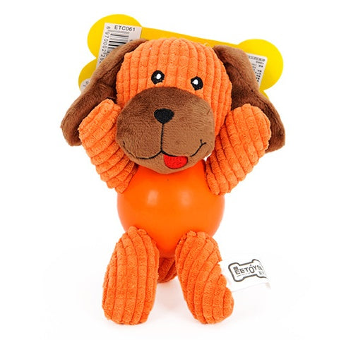 Pet plush toy molar bite-resistant rubber toy teddy golden hair large dog dog sounding toy