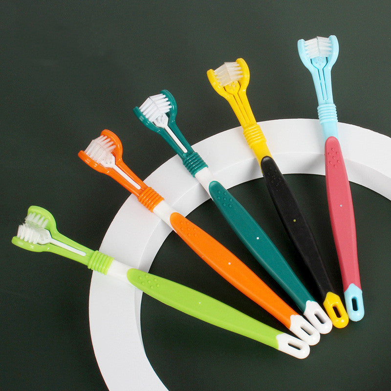 Pet Supplies Three-head Toothbrush Oral Cleaning