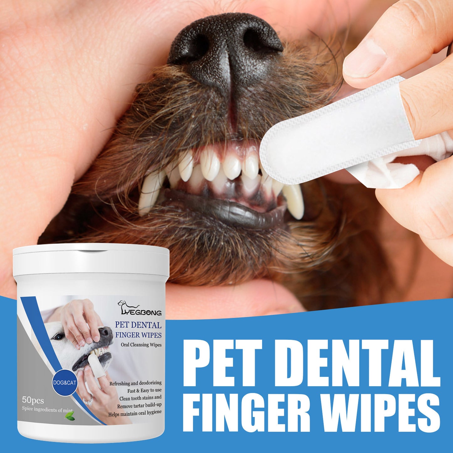 Pet Teeth Finger Wipes Oral Care Finger Stall