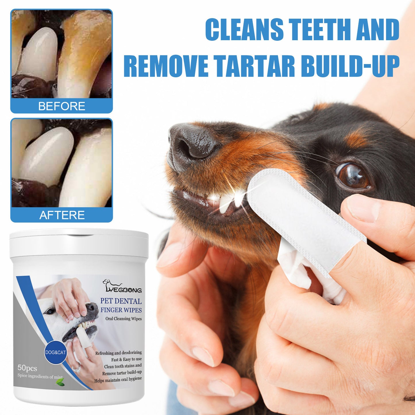 Pet Teeth Finger Wipes Oral Care Finger Stall