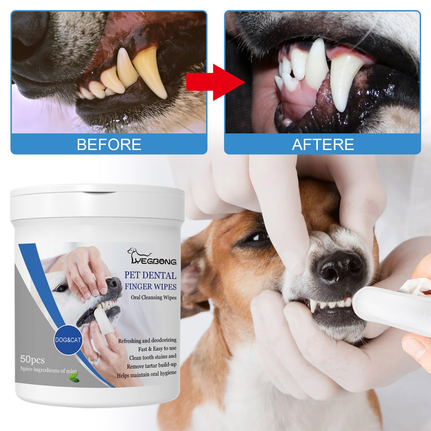 Pet Teeth Finger Wipes Oral Care Finger Stall