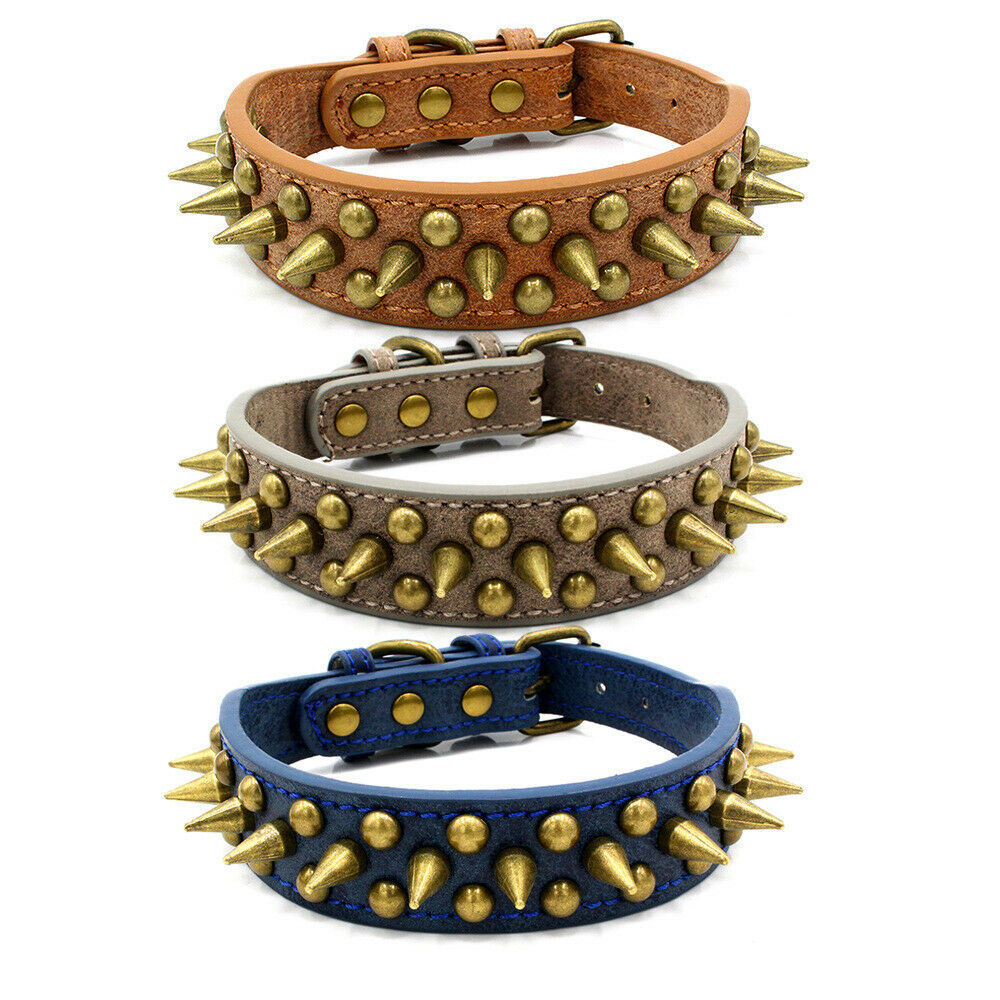 Spiked Dog  Leather Collar