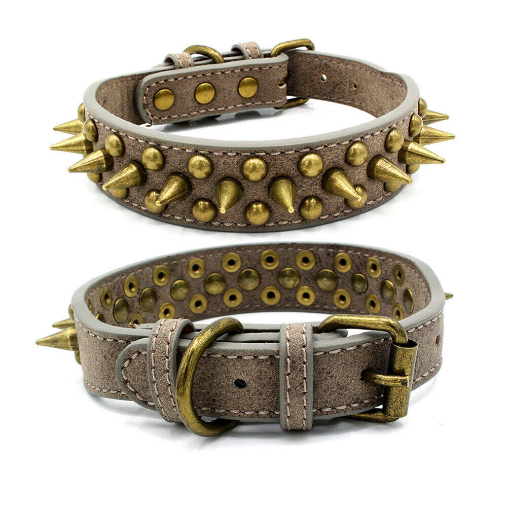 Spiked Dog  Leather Collar