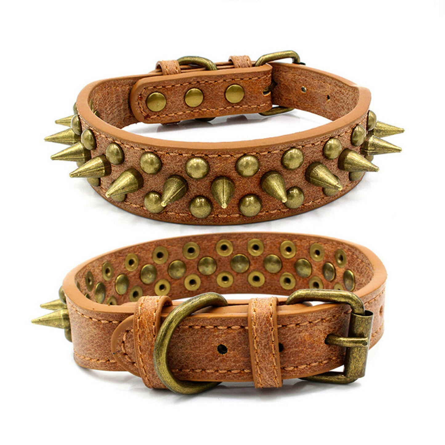 Spiked Dog  Leather Collar